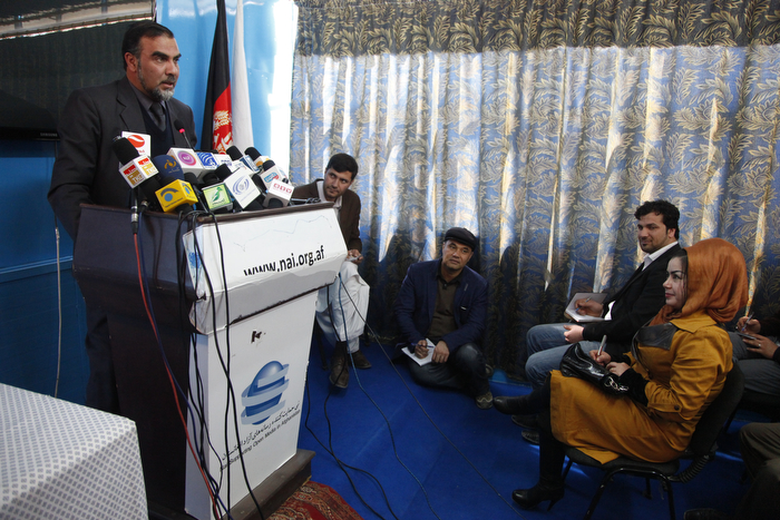 The director of ‘Nai – Supporting Open Media in Afghanistan, Siddiqullah Tawhidi, said “We demand that the Afghan Government strictly pursue the cases of the killing of the journalist and arrest the culprits.” Photo: Fardin Waezi / UNAMA