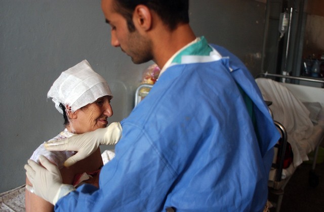 A self-immolation patient being treated at a hospital in Herat. Photo: Fraidoon Poya / UNAMA