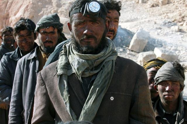 Workers of a coal mine in central Afghanistan. Photo: UNAMA / Eric Kanalstein