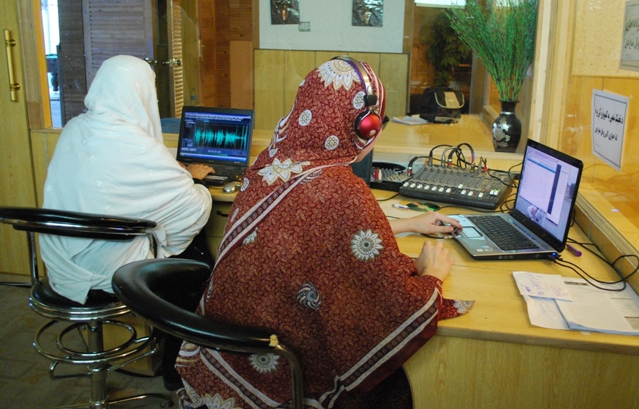 Female media workers at Nargis Radio in eastern Jalalabad city. Photo: Tilak Pokharel / UNAMA