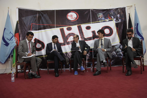 A UNAMA-facilitated television debate on on freedom of the press in western Herat province. Photo: Fraidoon Poya / UNAMA