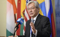 Media stakeout following SRSG Tadamichi Yamamoto's briefing to the Security Council 