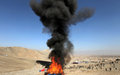 Over 20 tons of illicit narcotics, precursor materials and alcohol burnt near Kabul