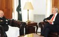 UNAMA chief meets with Adviser to Pakistan Prime Minister on National Security and Foreign Affairs